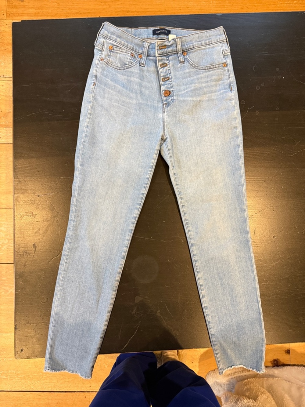 J. Crew Light Blue High-Rise Button-Fly Slim Jeans